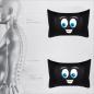 Preview: Auto Nackenkissen 20x30cm Nackenpolster Leder Schwarz mit Druck Design